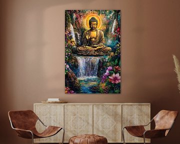 Buddha in colourful natural splendour by Art & Soul Creations