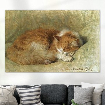 Henriëtte Ronner-Knip - Een slapende kat (1898)