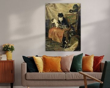 Henriëtte Ronner-Knip - Poesje aan het spelen van Peter Balan