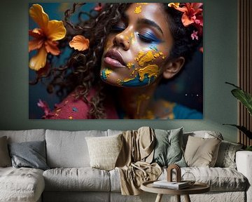 Powerful Colours - Expressive Portrait of Beauty and Art
