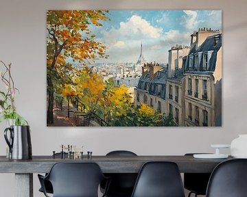 Herfstkleuren boven Montmartre van Skyfall