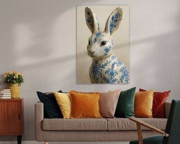 Delft Blue Porcelain Rabbit - Art and Strength
