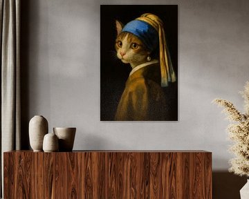 Kat met de Parel – Klassieke Elegantie met een Knipoog van But First Framing