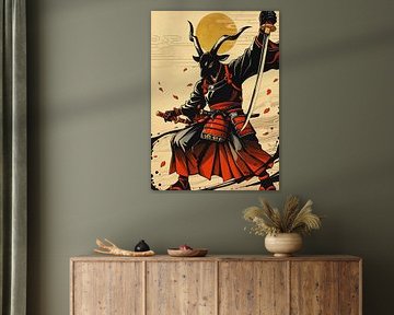 Schwarzer Ziegen Samurai