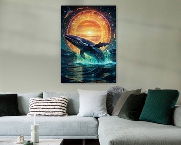 Walvis springt door portaal van MIROKKU