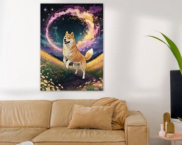 Shiba Inu in a Starry Night by MIROKKU