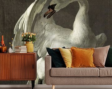 Zwaan in gevechtshouding, Melchior d'Hondecoeter