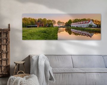 Panorama van een zonsopkomst in Woudbloem, Groningen van Henk Meijer Photography