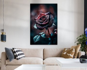 Elegant rose with dewdrops by Imperial Art House
