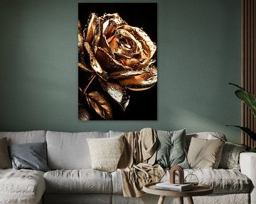 Luxe gouden roos close-up kunst van Imperial Art House