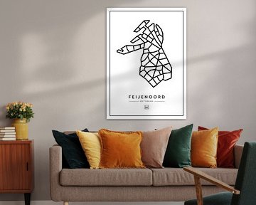 Feijenoord - Rotterdam van Muurmap - Jouw Favorite stad of wijk aan de muur