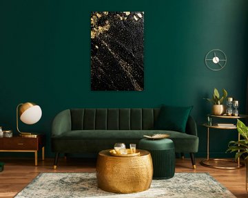 Luxe gouden verfspetters op zwart van Imperial Art House