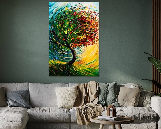 Voorbeeld van het werk in een kamer