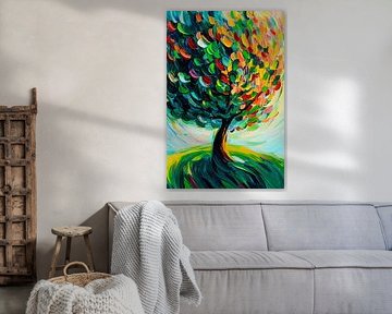 Colourful abstract tree in motion