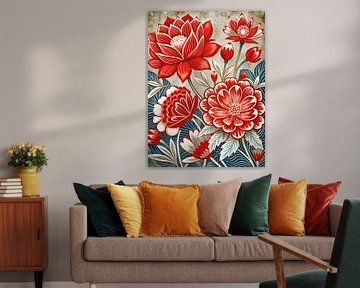 Tapisserie Crimson Bloom