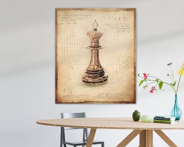 Schaakkoning. Antieke vintage kunst voor schakers. van SergeivoArt