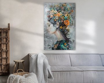 Blossom Nebula van Abstract Schilderij