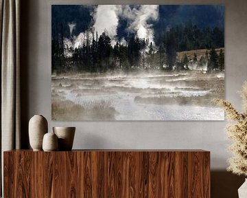 Morgennebel im Yellowstone von Antwan Janssen