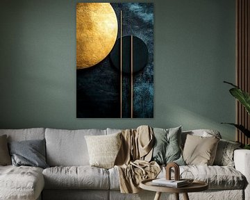 Gouden en zwarte geometrische abstractie van Imperial Art House