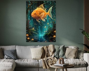 Golden Fish in Enchanted Forest by MIROKKU