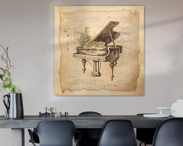 Vintage pianokunst voor pianospelers, pianist van SergeivoArt