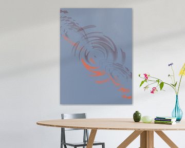Abstract dynamisch rond patroon in blauw