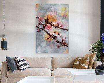 Cherry blossom branch in watercolour by Friedrich Arts | Canvas & Paper