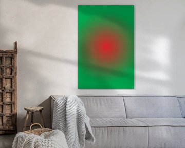 Neon-stijl radiaal verloop. Rood en groen. van Dina Dankers