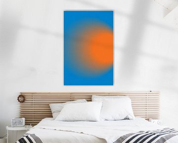 Abstract retro-geïnspireerd kleurverloop. Oranje en blauw. van Dina Dankers