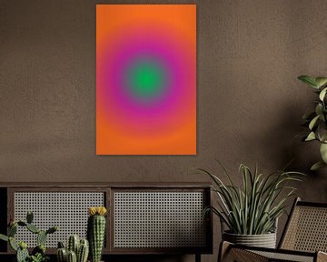 Speelse jaren 70 kleurenvibes. Retro tinten in radiale stroming van Dina Dankers
