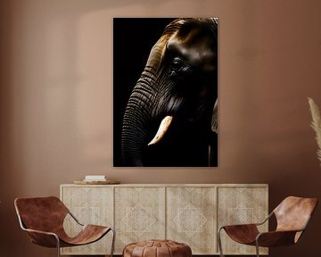 Elephant Portrait in Dark Tones by BRZ999
