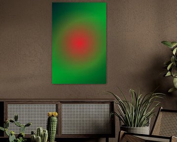 Gedurfd kleurverloop in stemmige tinten. Groen en rood. van Dina Dankers