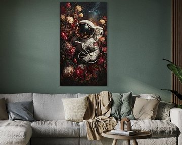 Astronaut in Bloemenveld van ByNoukk