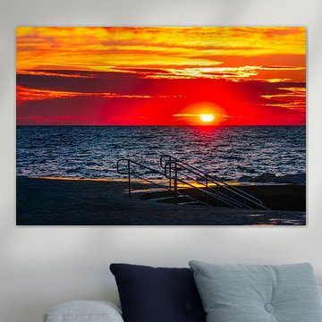 Zonsondergang op het strand