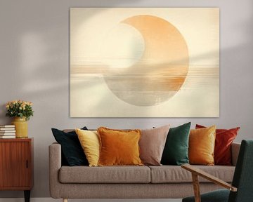 Abstract Oranje en Beige Canvas van Modern Collection