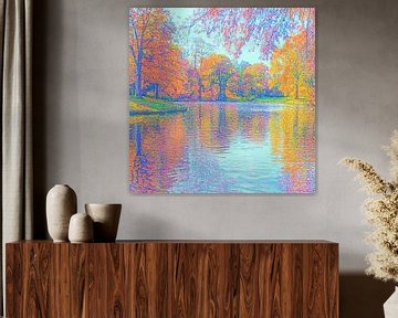 Reflective Serenity van Abstract Schilderij