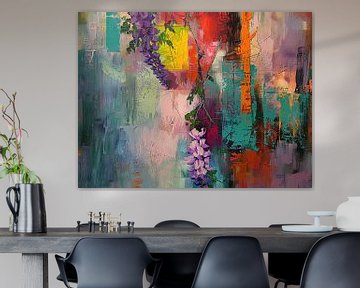 Bloemen art van Abstract Schilderij