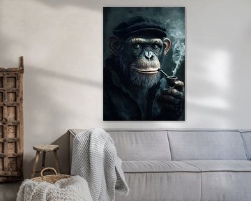 Chimpansee rookt pijp van HyggeHavn