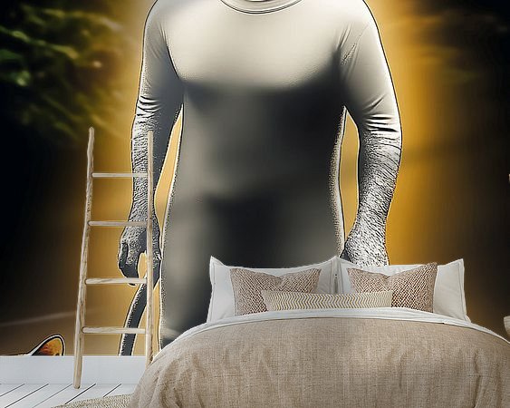 Voorbeeld van het werk in een kamer
