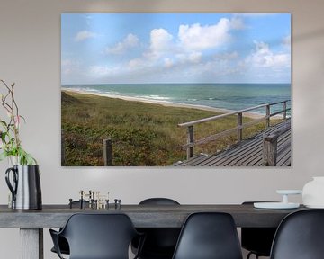 Strandzugang über hohe Düne bei Westerland auf Sylt