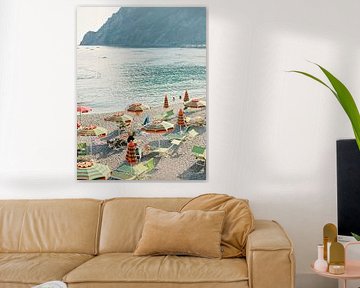 Summer evening on the beach at Monterosso in Cinque Terre