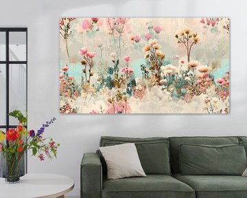 Wilde Bloemen, Warme Tinten | Muur Behang van Karina Brouwer