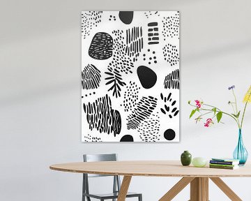 Zwart-wit abstracte vormen van haroulita