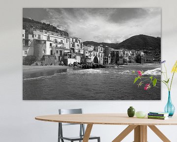 Cefalù Sizilien in schwarzweiß