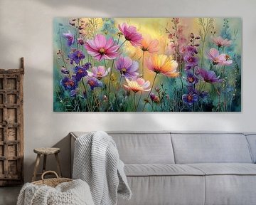 Zomerse Bloementuin in Pastel no.3 van Studio BB