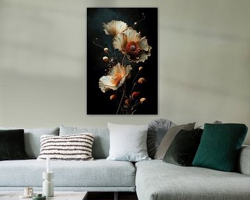 Papaverbloemen in Goud no.7