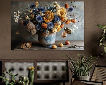 Botanical composition in Blue and Yellow no.1 by Studio BB