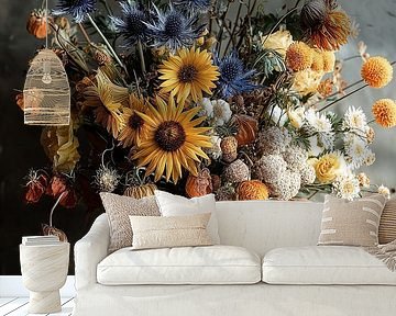 Botanical composition in Blue and Yellow no.3 by Studio BB