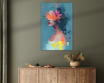 Abstract Portret in Vloeiende Kleuren no.7 van Studio BB