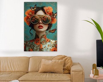 Surrealistisch Portret, Orange Dreams of Summer no.1 van Studio BB